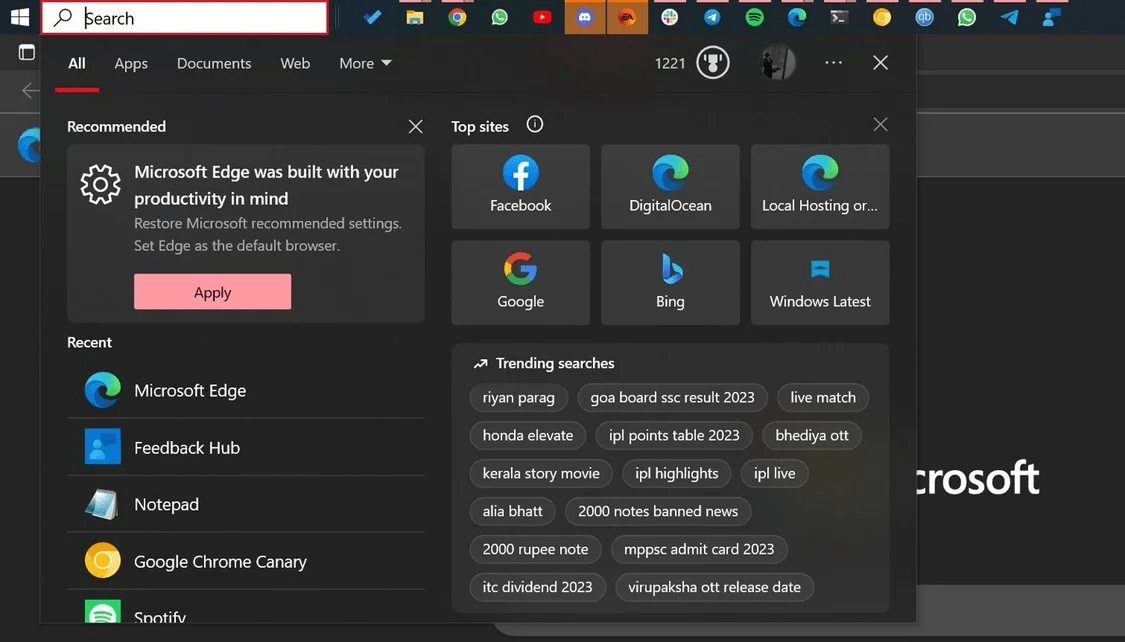 部分Win10设备安装5月更新后 搜索窗口被植入Edge推广内容