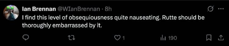 特朗普晒北约秘书长“谄媚”私人短信<strong></p>
<p>炒币说明</strong>，网友看不下去了：有点反胃