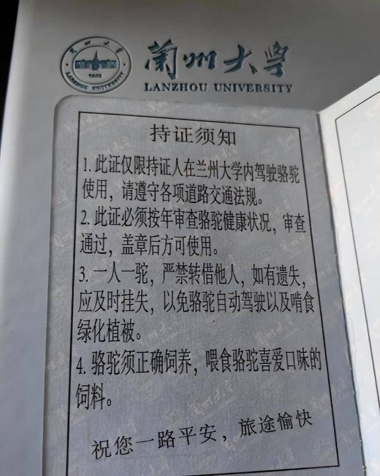 一人一驼<strong></p>
<p>江苏有线股票</strong>，骆驼尾气排放超标要扣分？兰大回应学生持证骑骆驼上学：骆驼驾驶证为学校文创，非官方证件