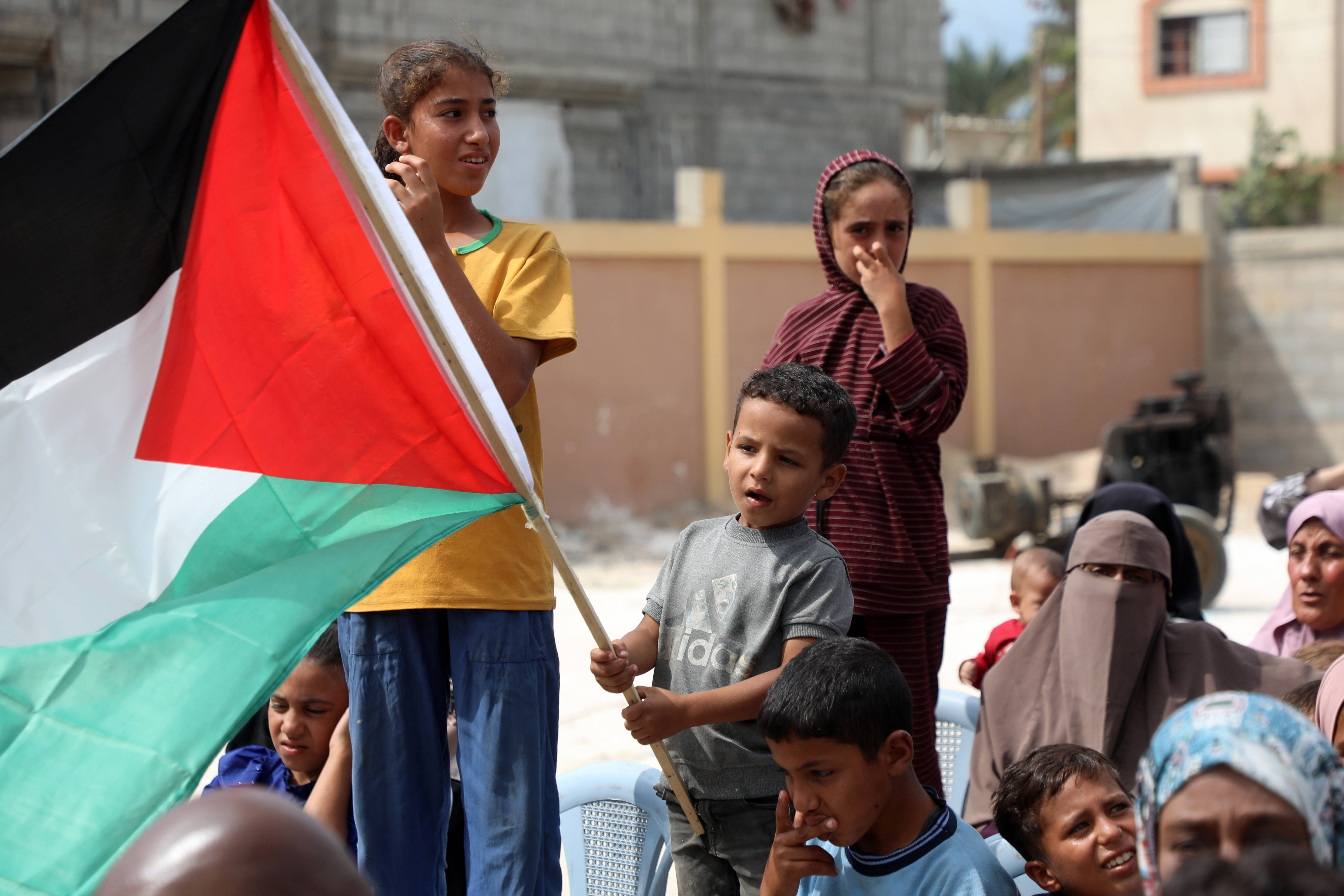 巴勒斯坦民众庆祝加沙停火协议